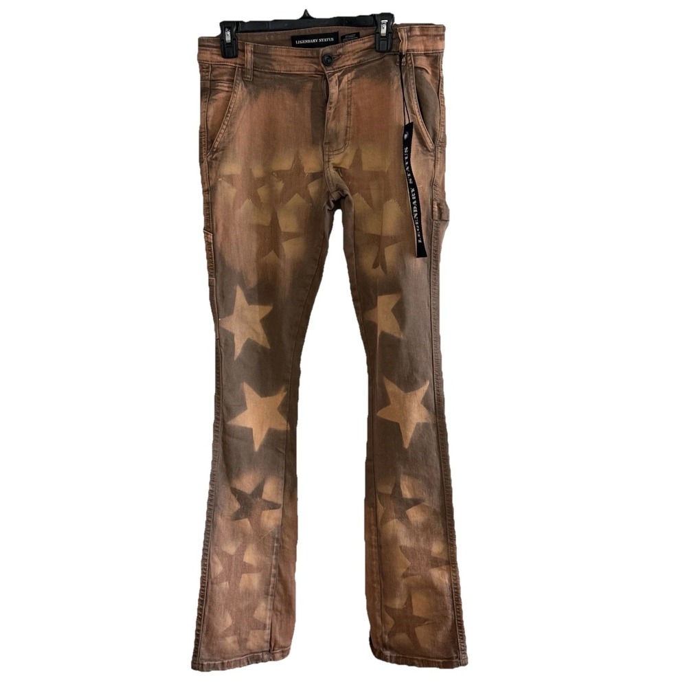 Legendary Status Jeans Sz 30X36 Carpenter Slant Pockets Stars Streetwear